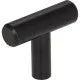 1-9/16" OVERALL LENGTH MATTE BLACK NAPLES CABINET "T" KNOB #40MB