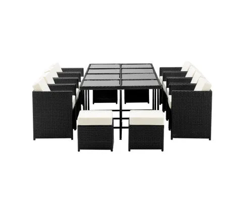 13 Piece Wicker Outdoor Dining Table Set