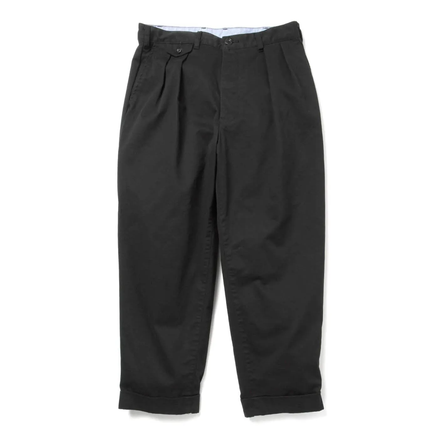 2 Pleats Twill Trousers - Black