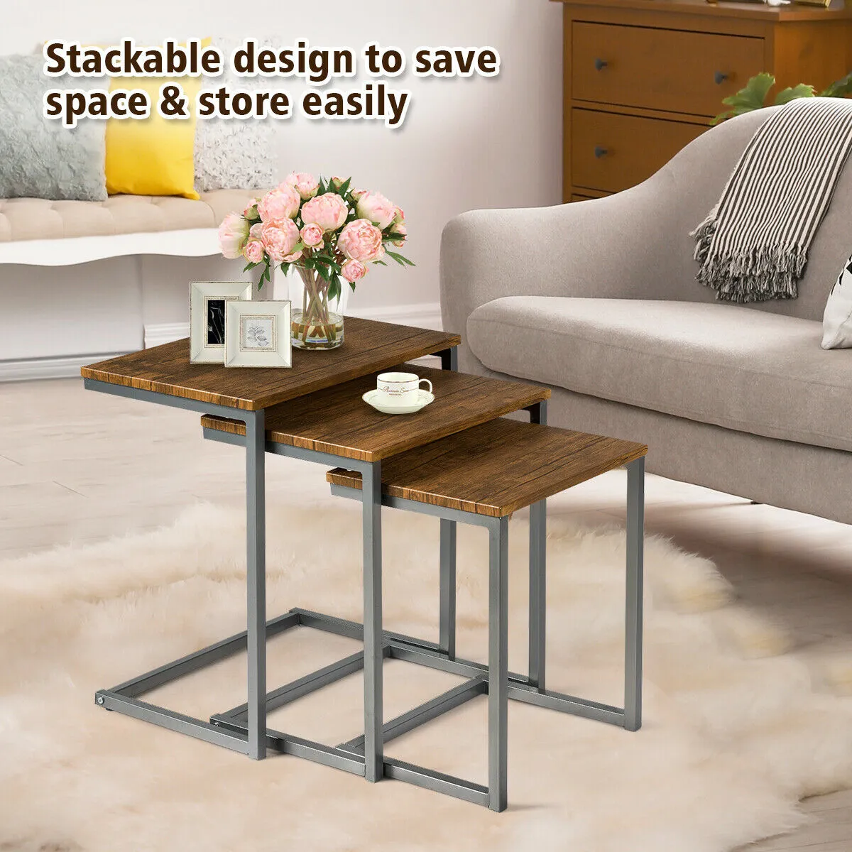 3 C-Shaped Nesting Tables