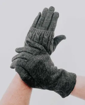 3 in 1 Texting Gloves Charcoal