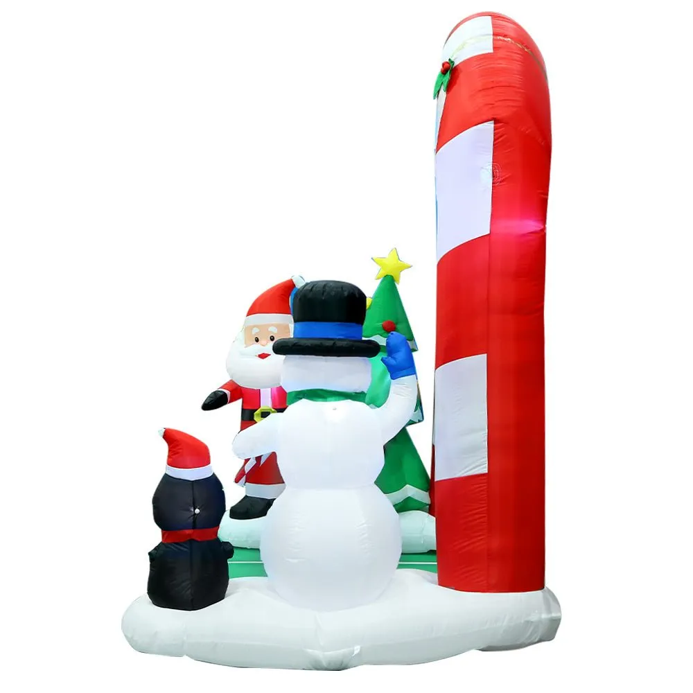 3M Christmas Inflatable Archway with Santa Xmas Decor LED