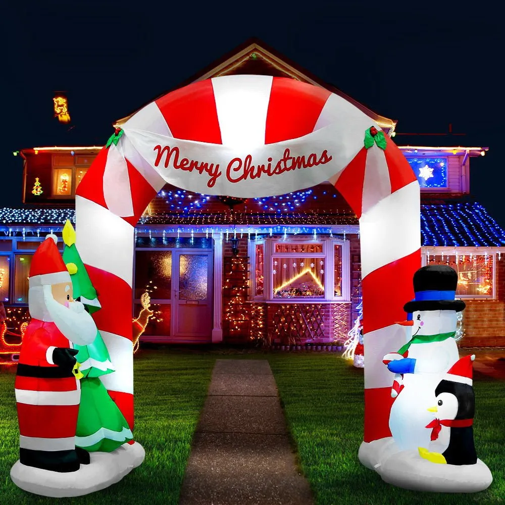 3M Christmas Inflatable Archway with Santa Xmas Decor LED