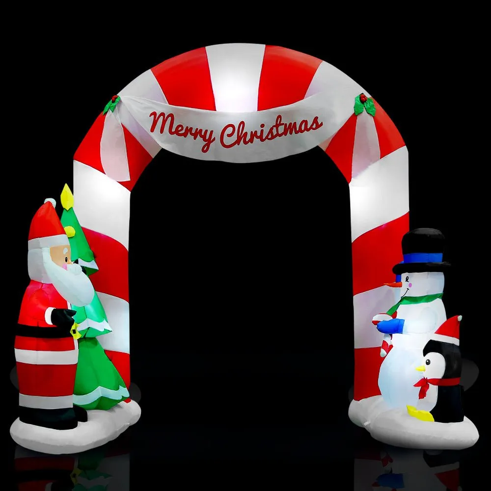 3M Christmas Inflatable Archway with Santa Xmas Decor LED