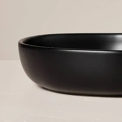 4pk 34oz Matte Stoneware Pasta/Grain Bowl Set Black - Hearth & Hand with Magnolia