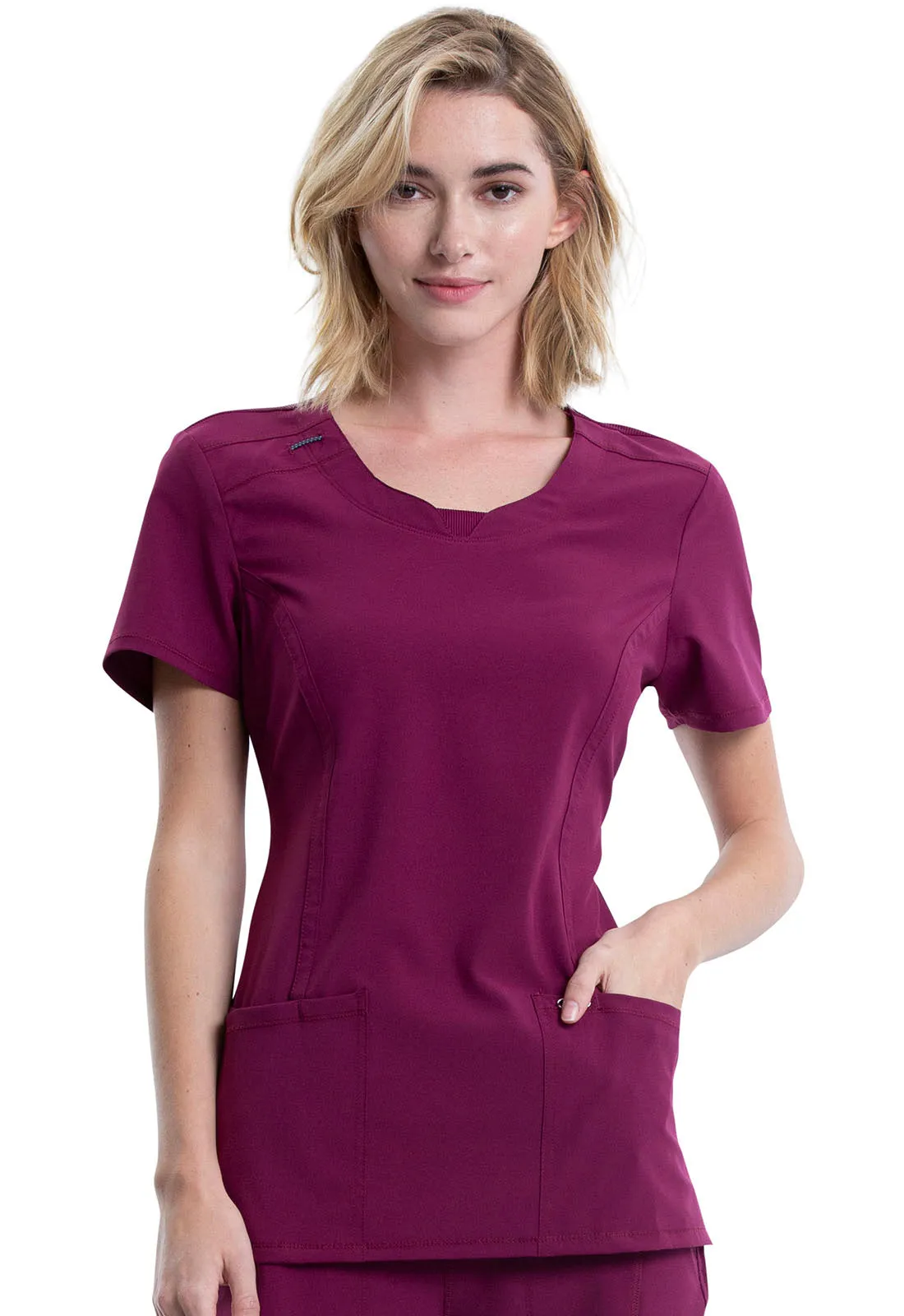 Antimicrobial Round Neck Top by Cherokee Infinity