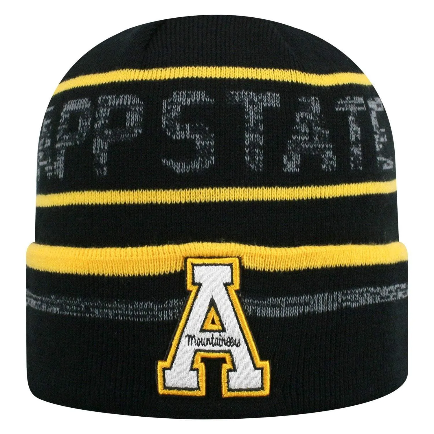 Appalachian State Mountaineers TOW Black Striped "Effect" Cuffed Knit Beanie Cap