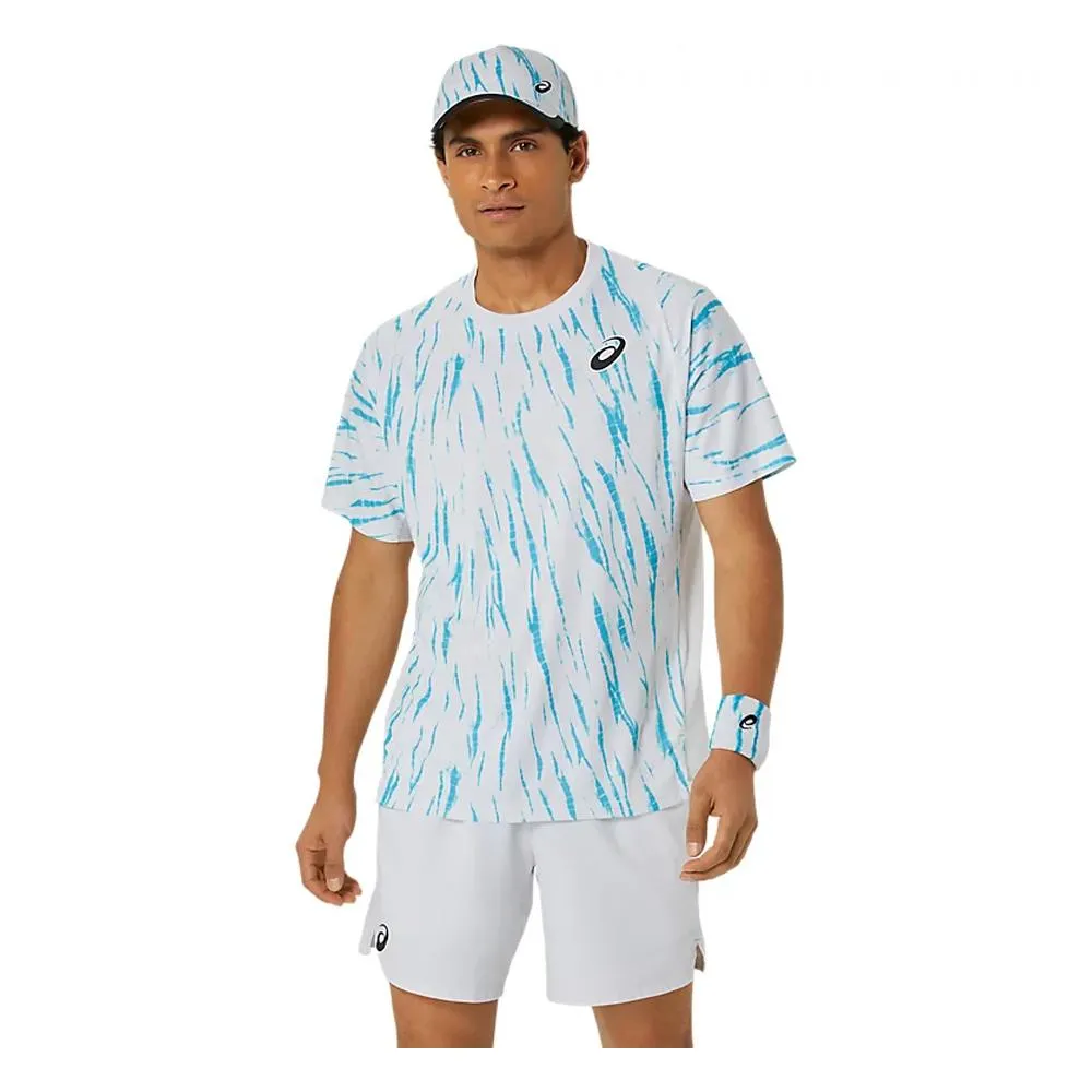 Asics Men's Game Short Sleeve - Brilliant White/Teal