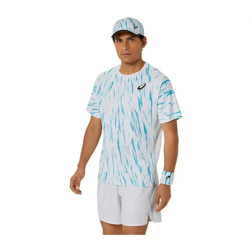 Asics Men's Game Short Sleeve - Brilliant White/Teal