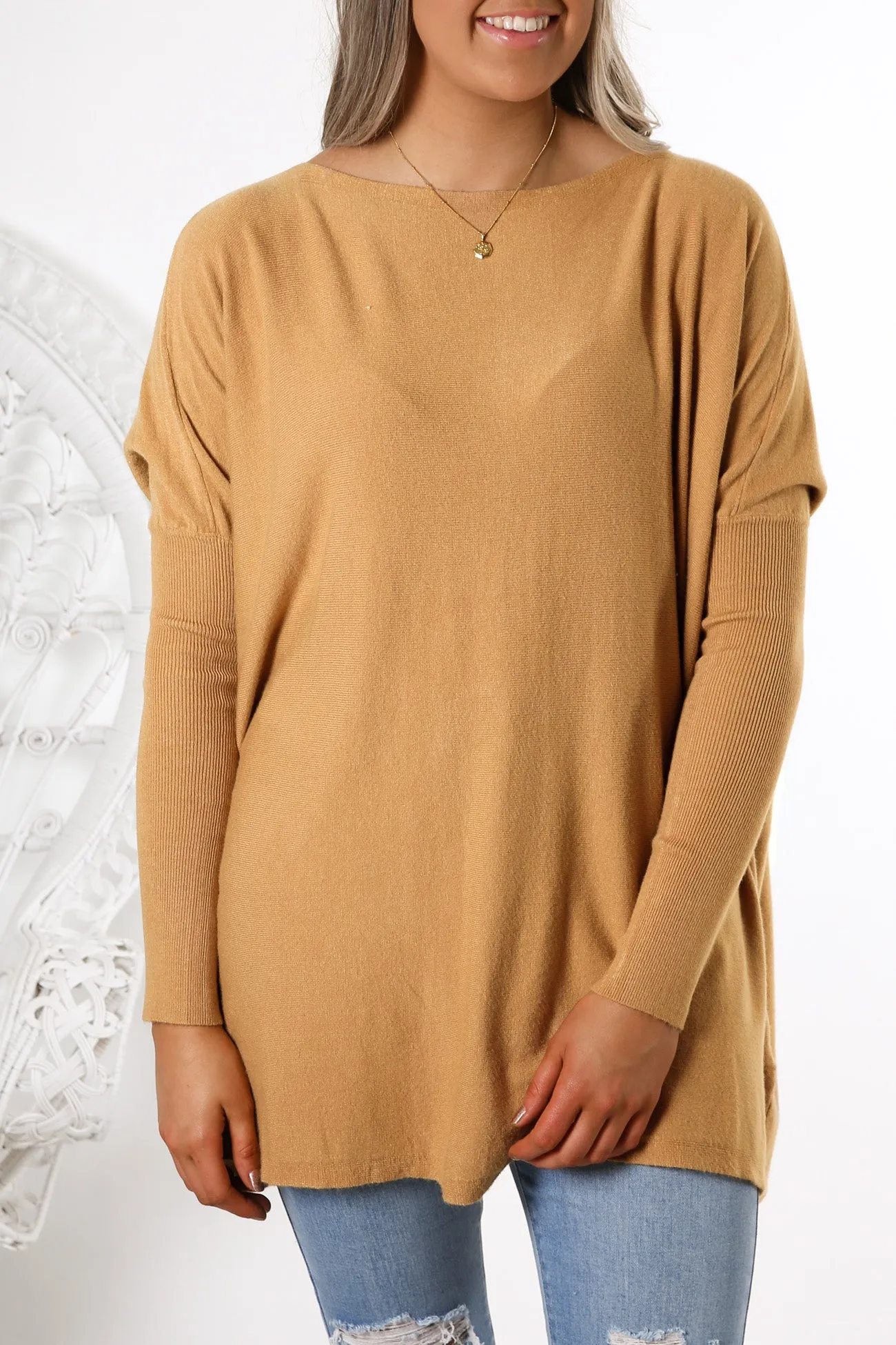 Aziza Knit Jumper Tan