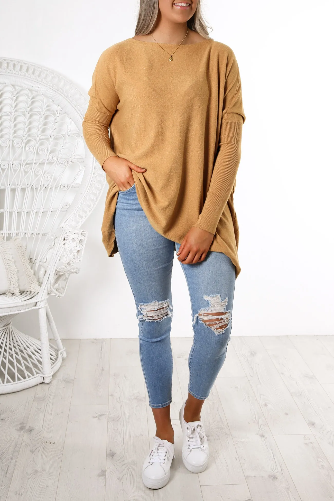 Aziza Knit Jumper Tan