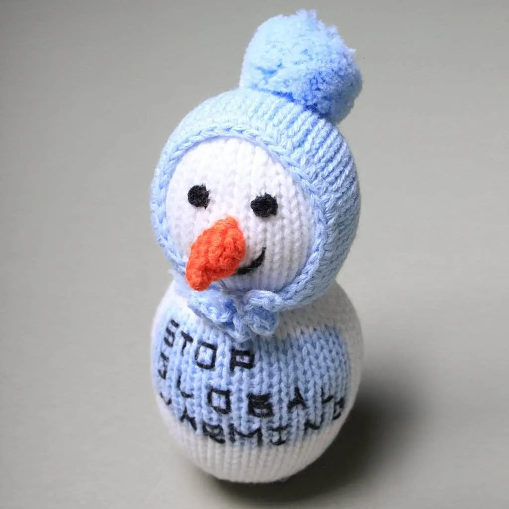 Baby Rattle Knit Snowman