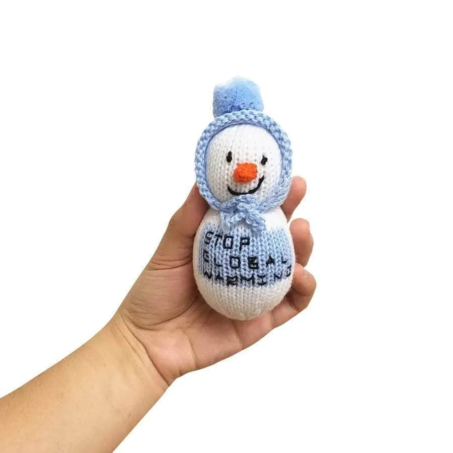 Baby Rattle Knit Snowman