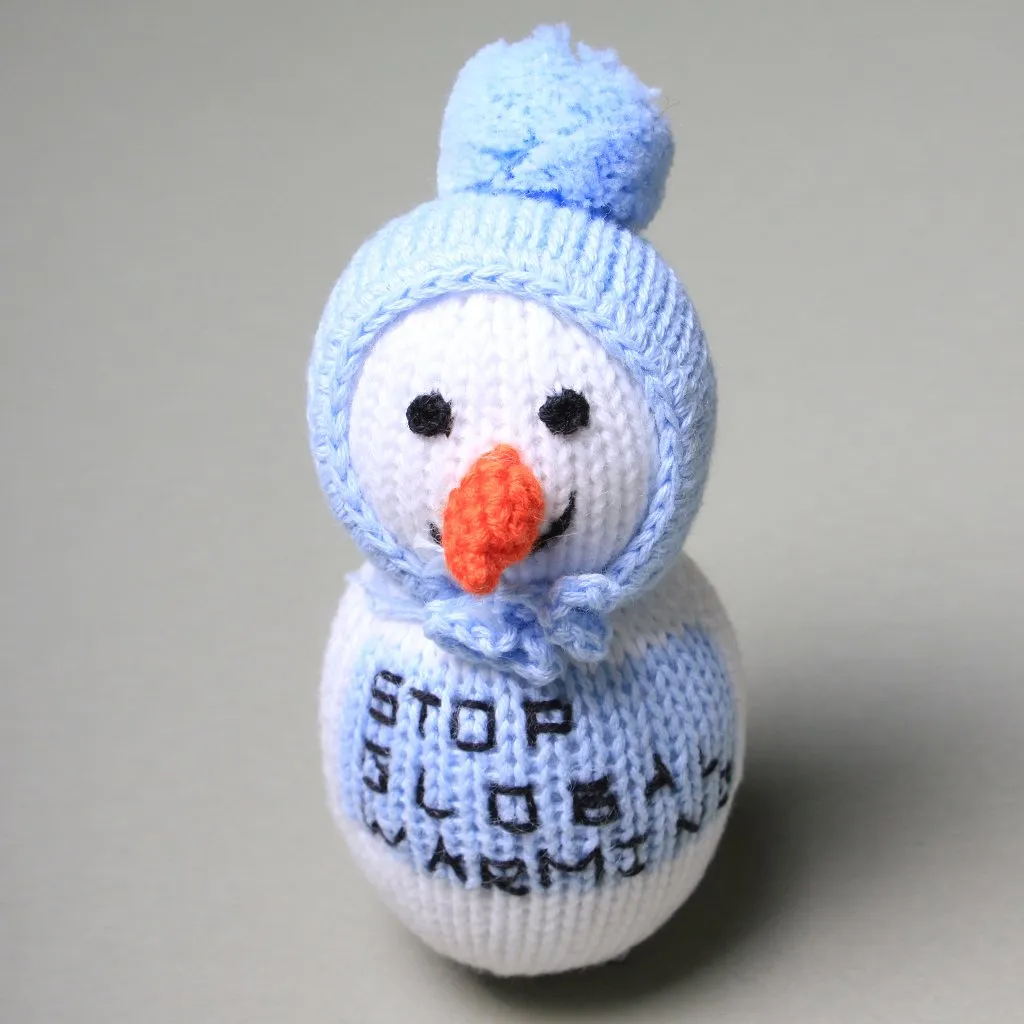 Baby Rattle Knit Snowman