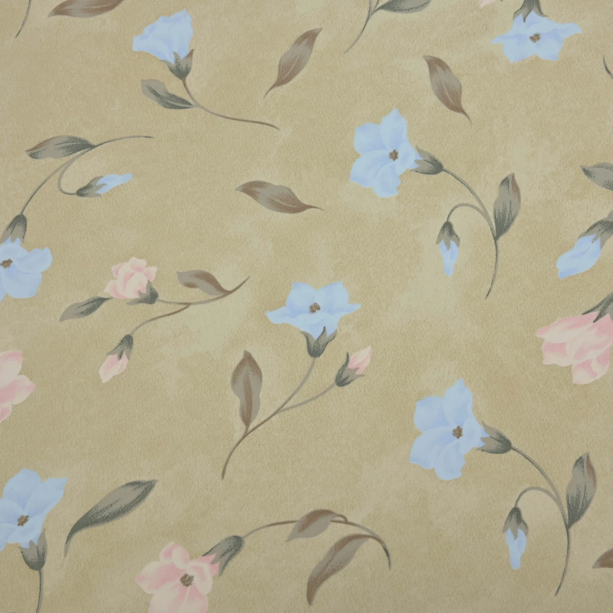 Beige Floral Print Crepe 1659