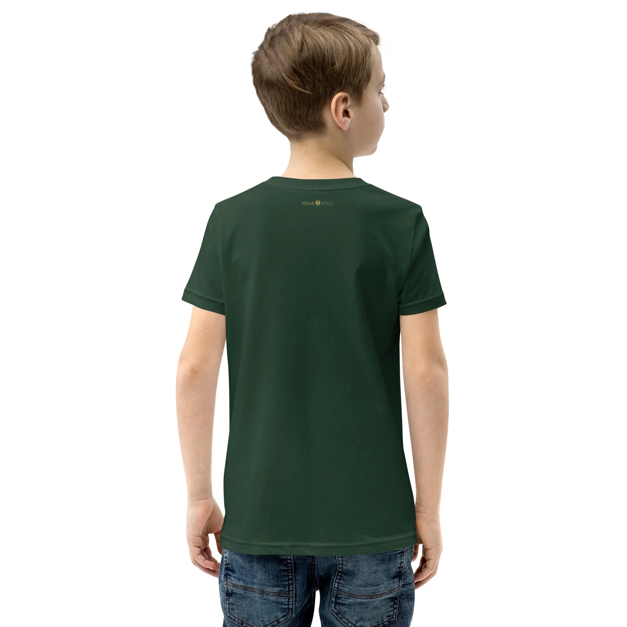 Belly Laugh Youth Short Sleeve Green and white T-Shirt