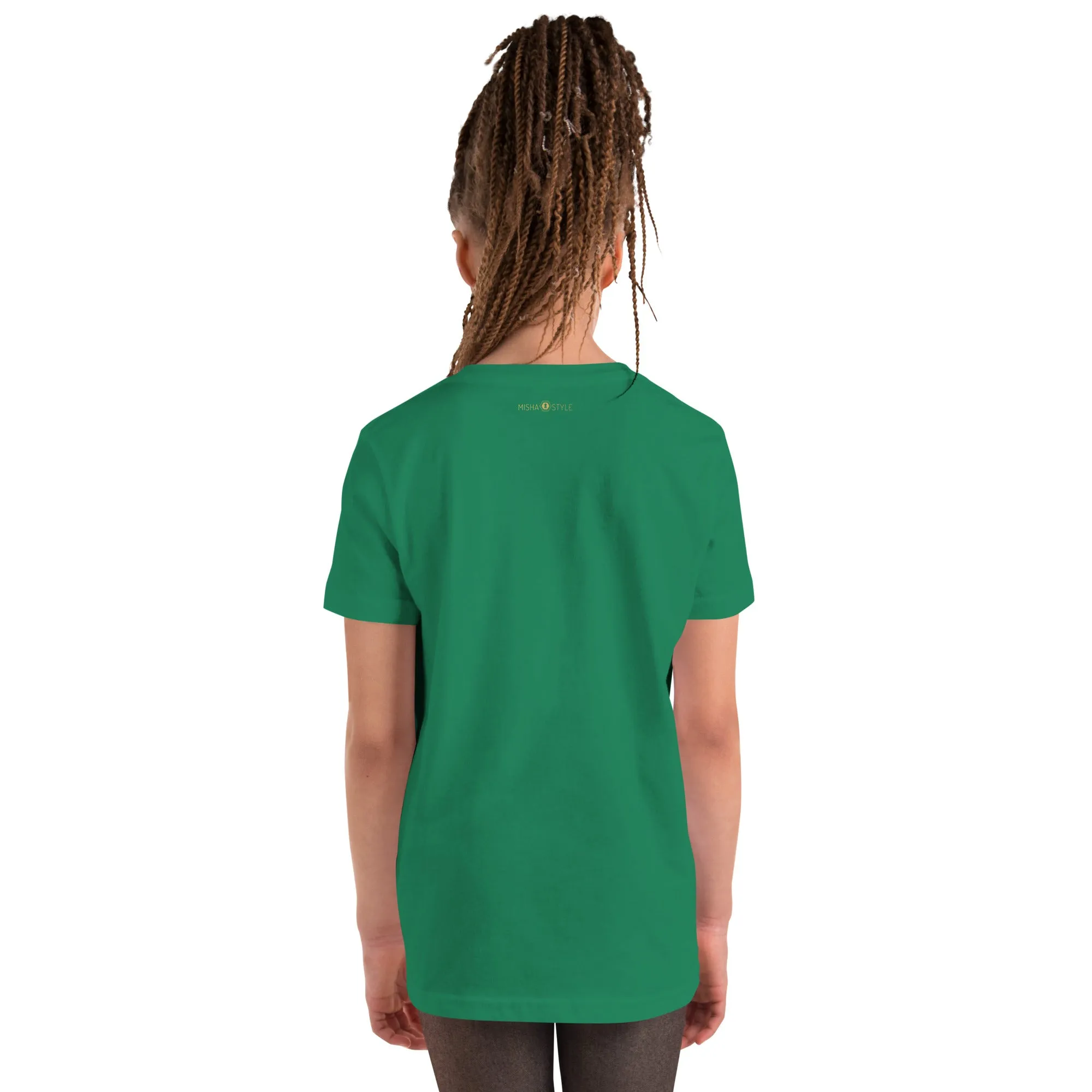 Belly Laugh Youth Short Sleeve Green and white T-Shirt