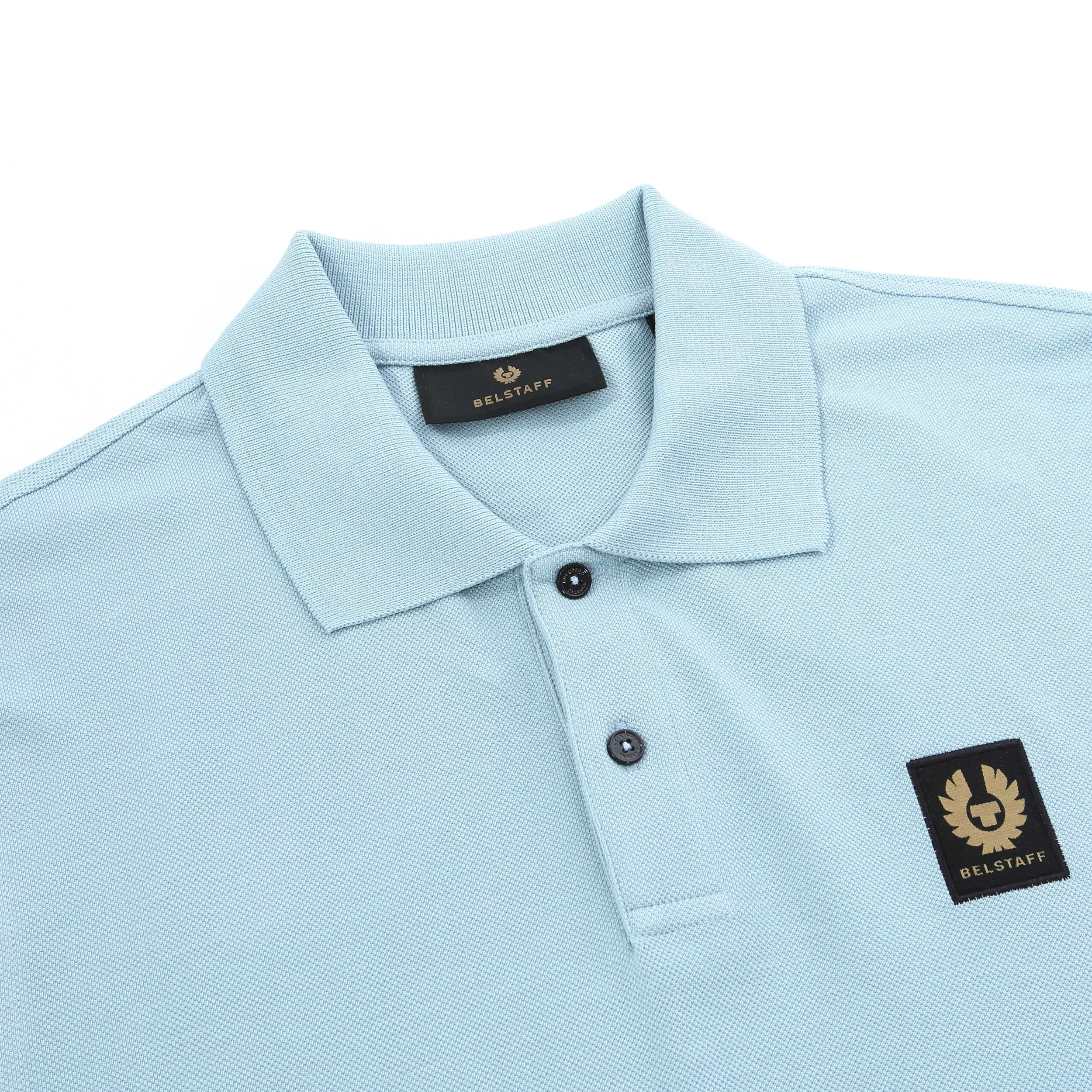 Belstaff Classic Short Sleeve Polo Shirt in Skyline Blue