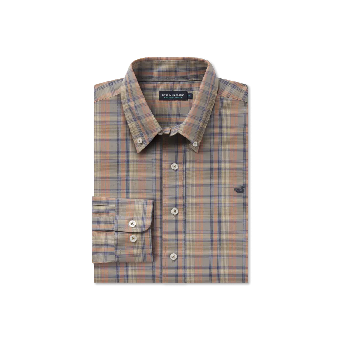 Benton Grid Dress Shirt - Burnt Taupe