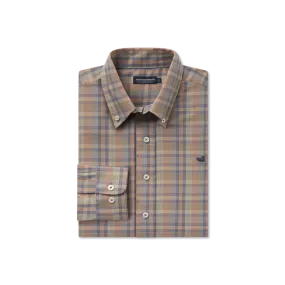 Benton Grid Dress Shirt - Burnt Taupe