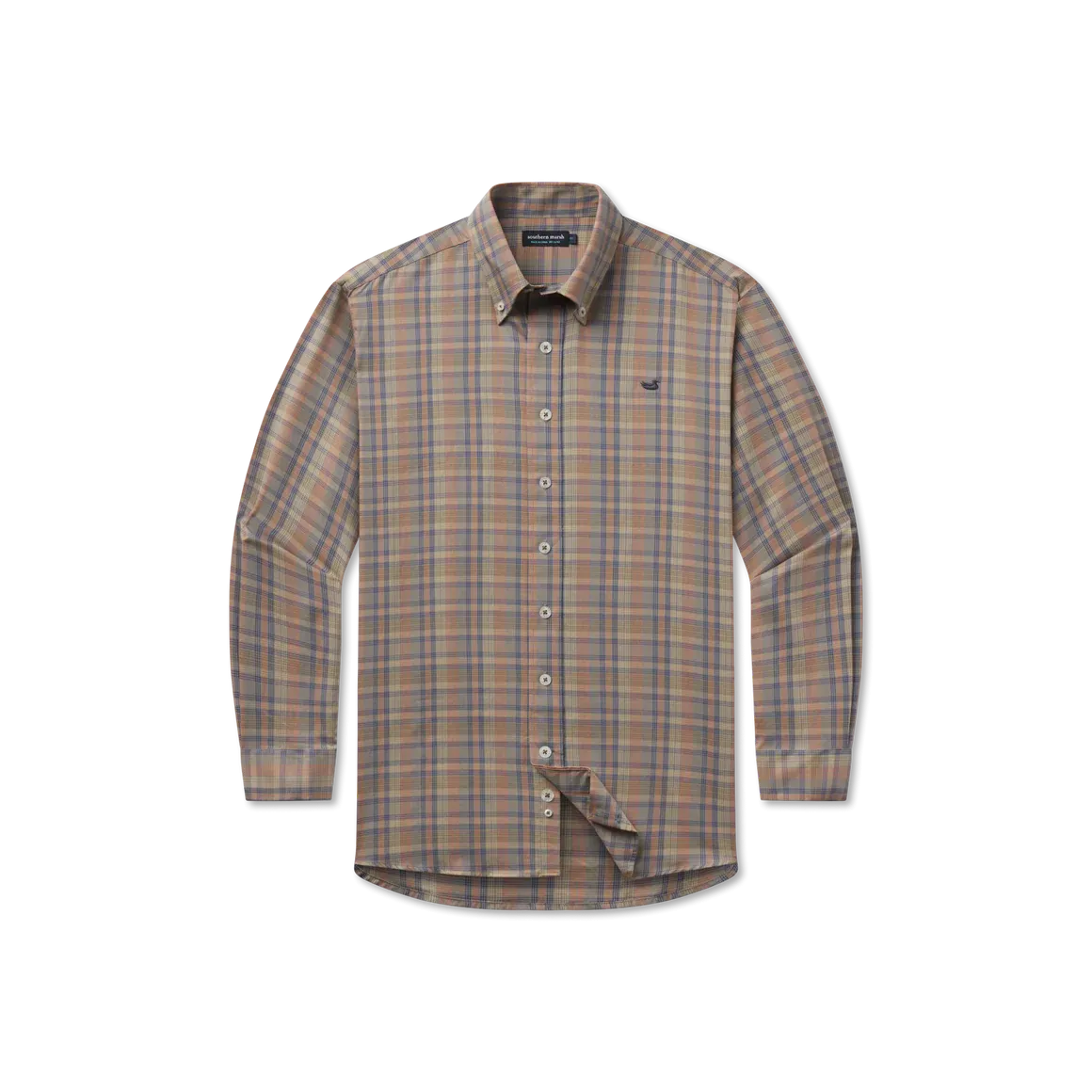 Benton Grid Dress Shirt - Burnt Taupe