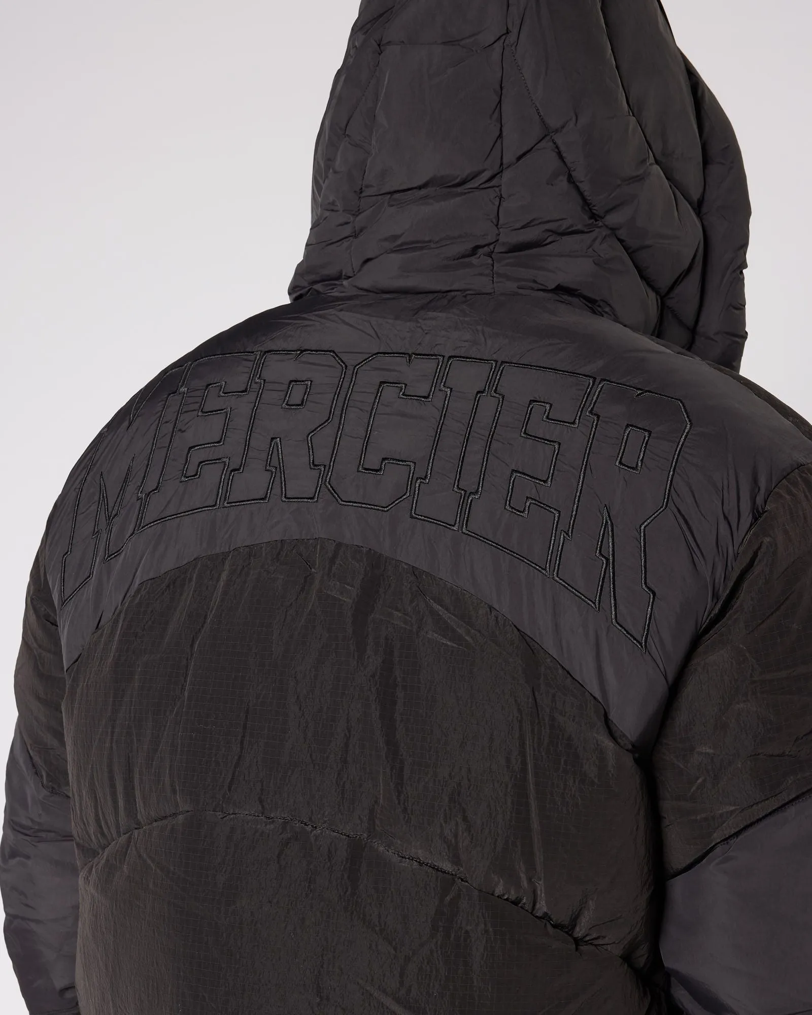 Black Contrast Peak Puffer Jacket