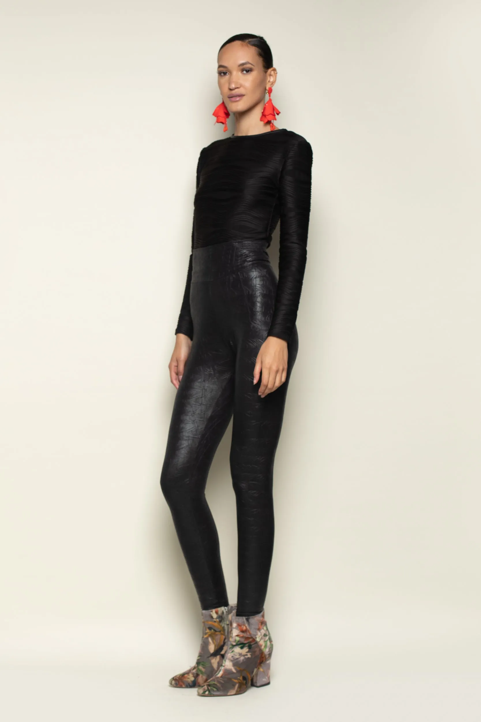 Black Nikita High Waist Snakeskin Legging