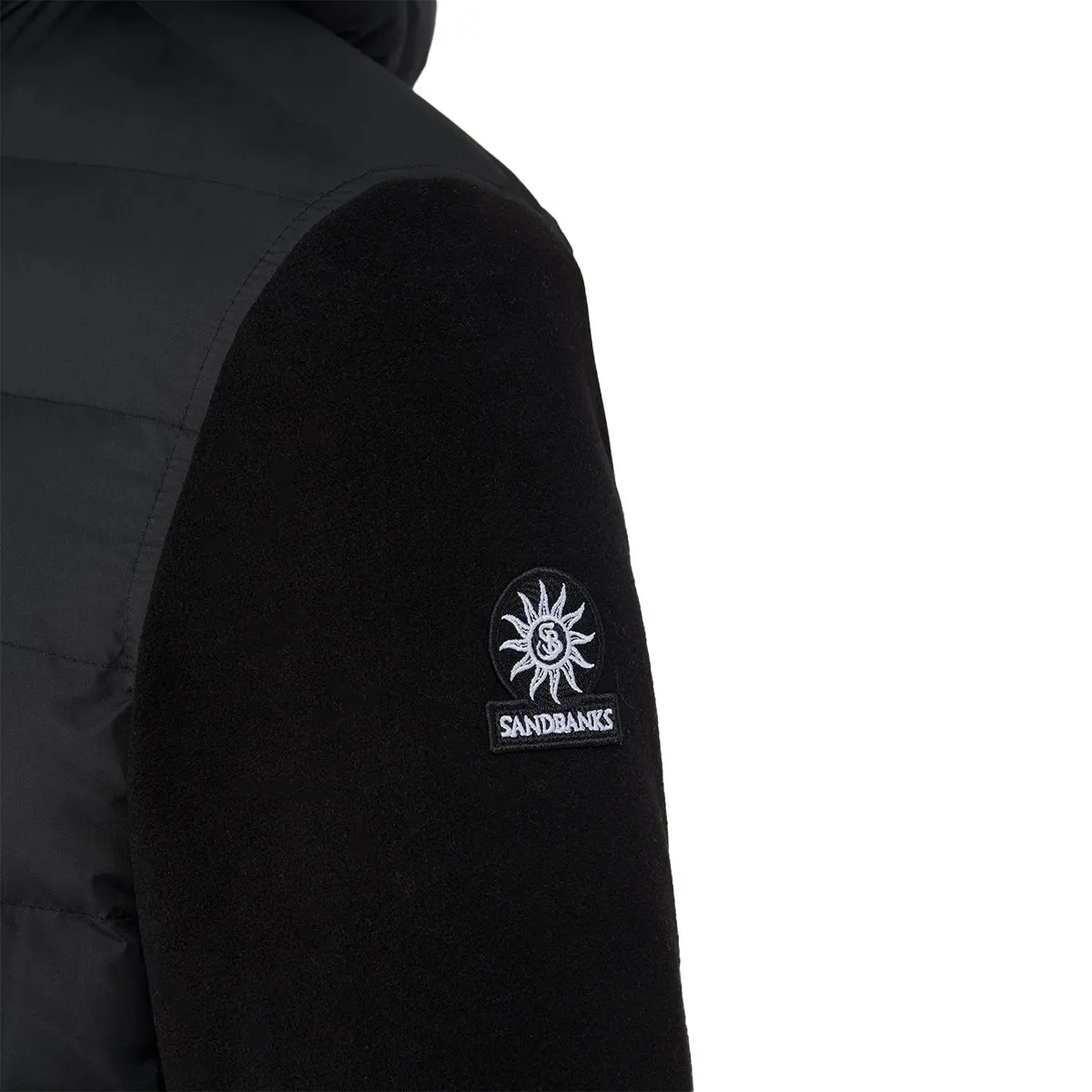 Black Outlander Polar Fleece Hooded Hybrid Jacket