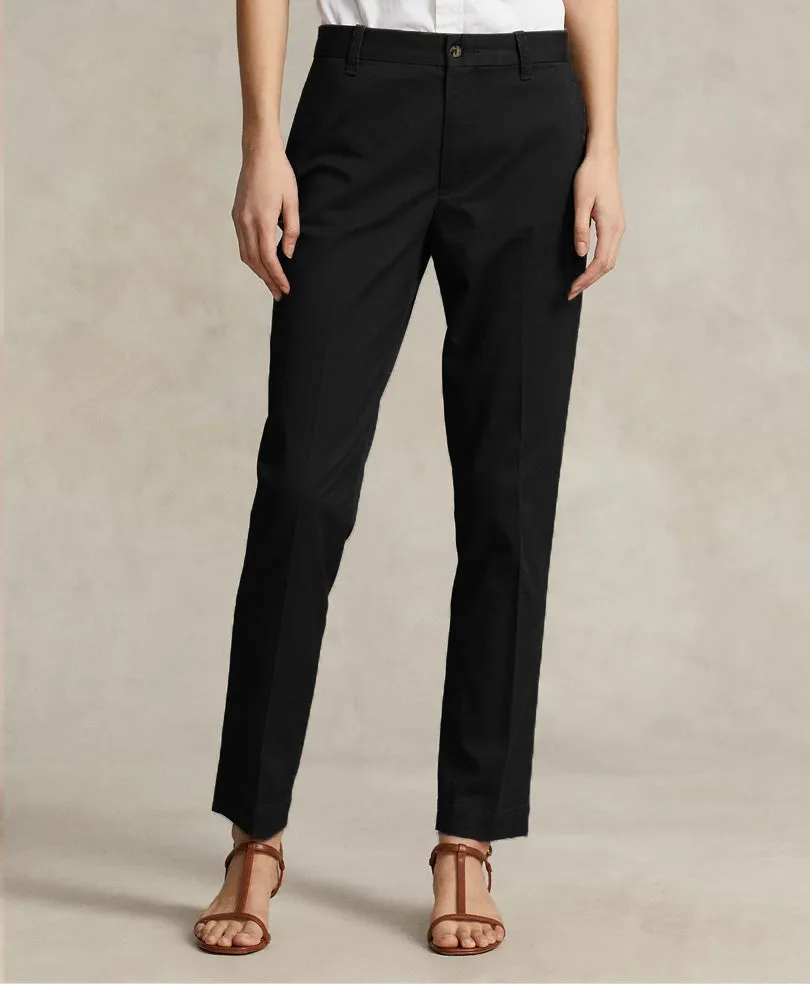 Black Stretch Chino Pants (Women)