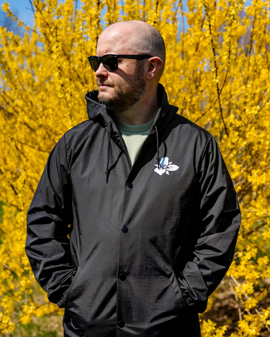 Black Water-Resistant Coach Jacket