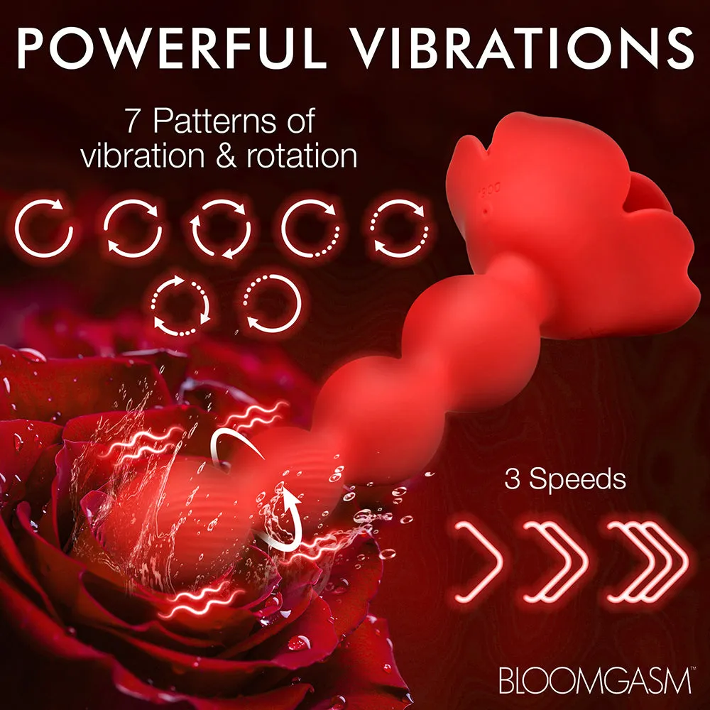 Bloomgasm Rose Twirl 10X Vibrating & Rotating Silicone Anal Beads