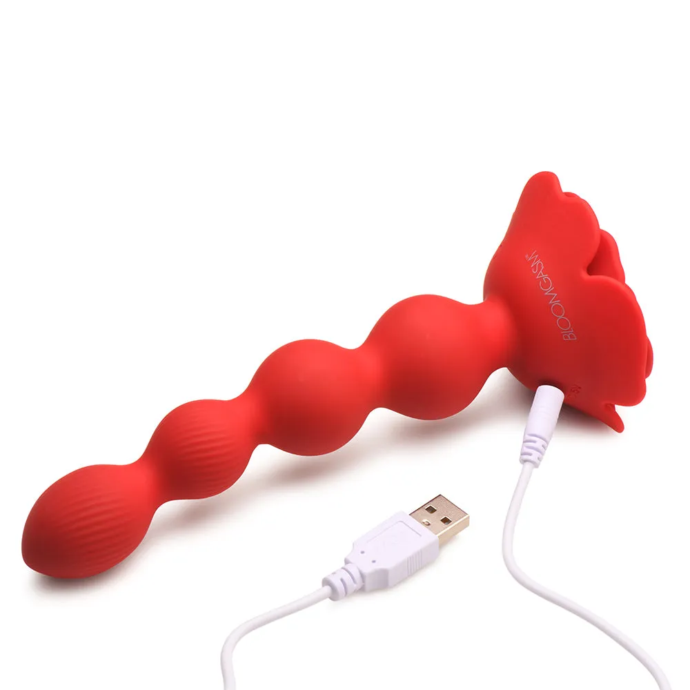 Bloomgasm Rose Twirl 10X Vibrating & Rotating Silicone Anal Beads