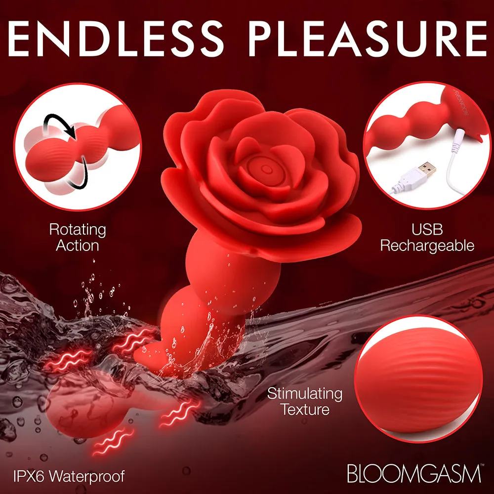 Bloomgasm Rose Twirl 10X Vibrating & Rotating Silicone Anal Beads