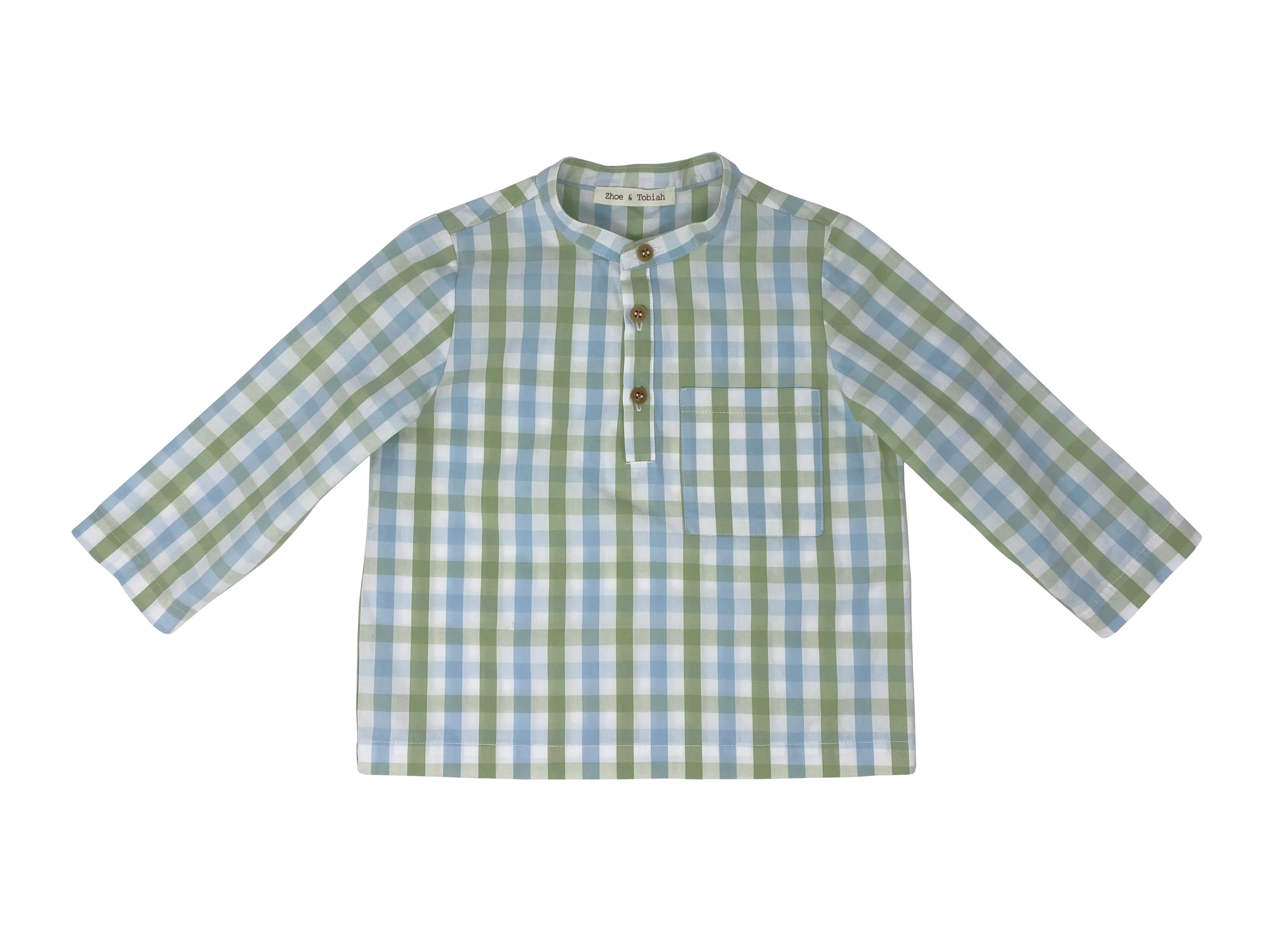 Blue Green White Check Shirt