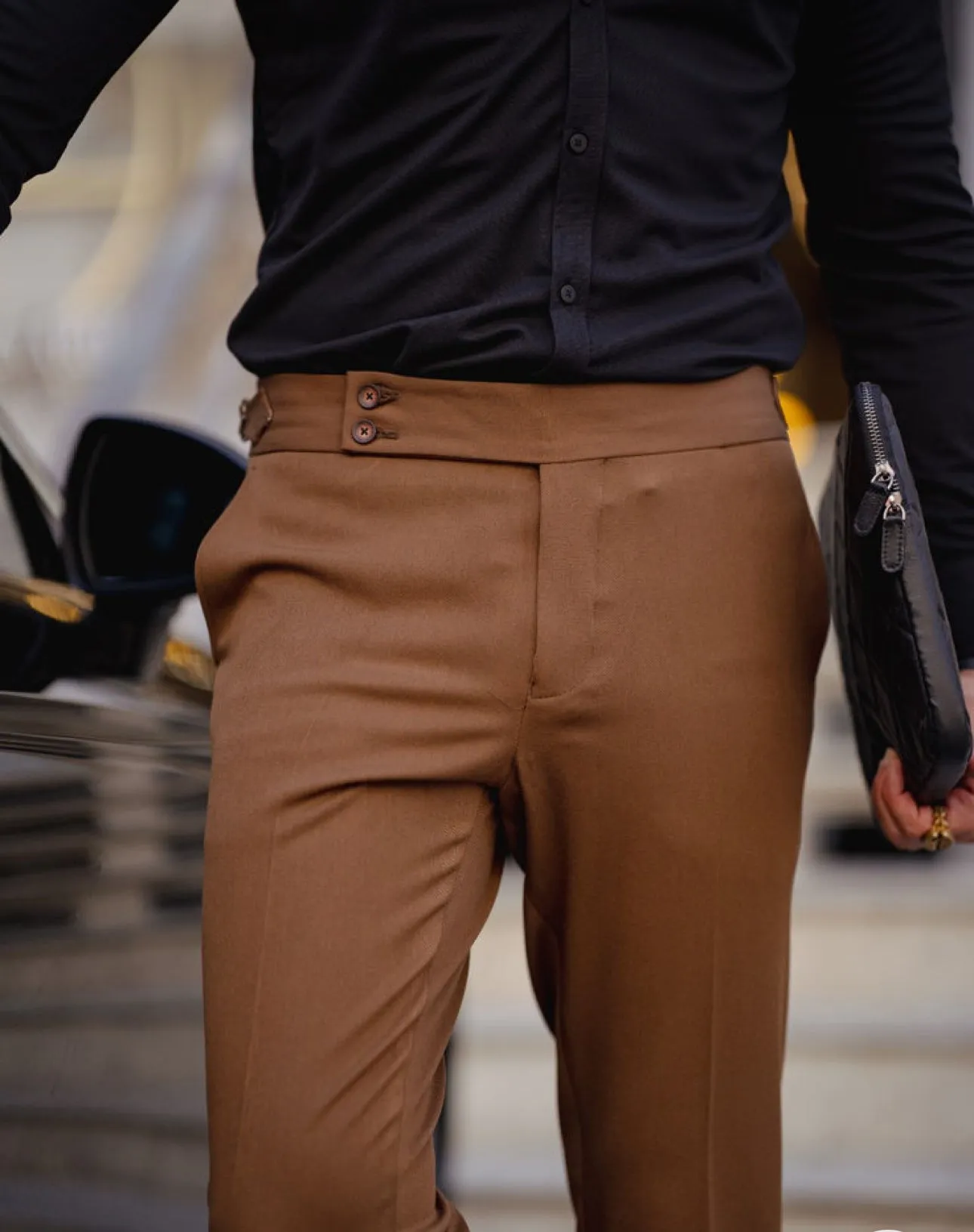 Bojoni Milford Brown Slim Fit Chino Pants