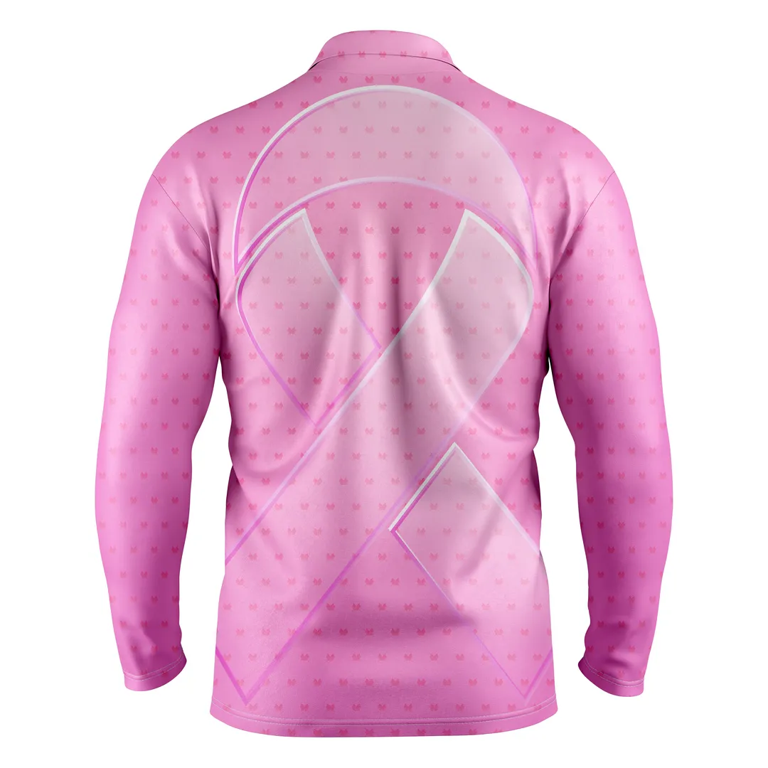 Breast Cancer | Men's Pink Butterfly Long Sleeve