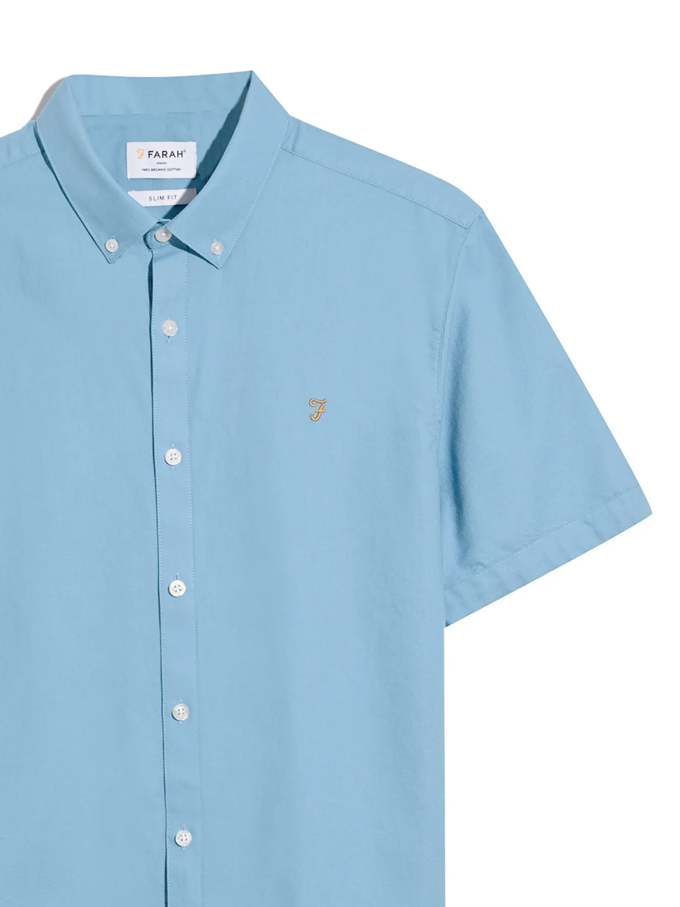 Brewer Short Sleeve Oxford Shirt In Arctic Blue