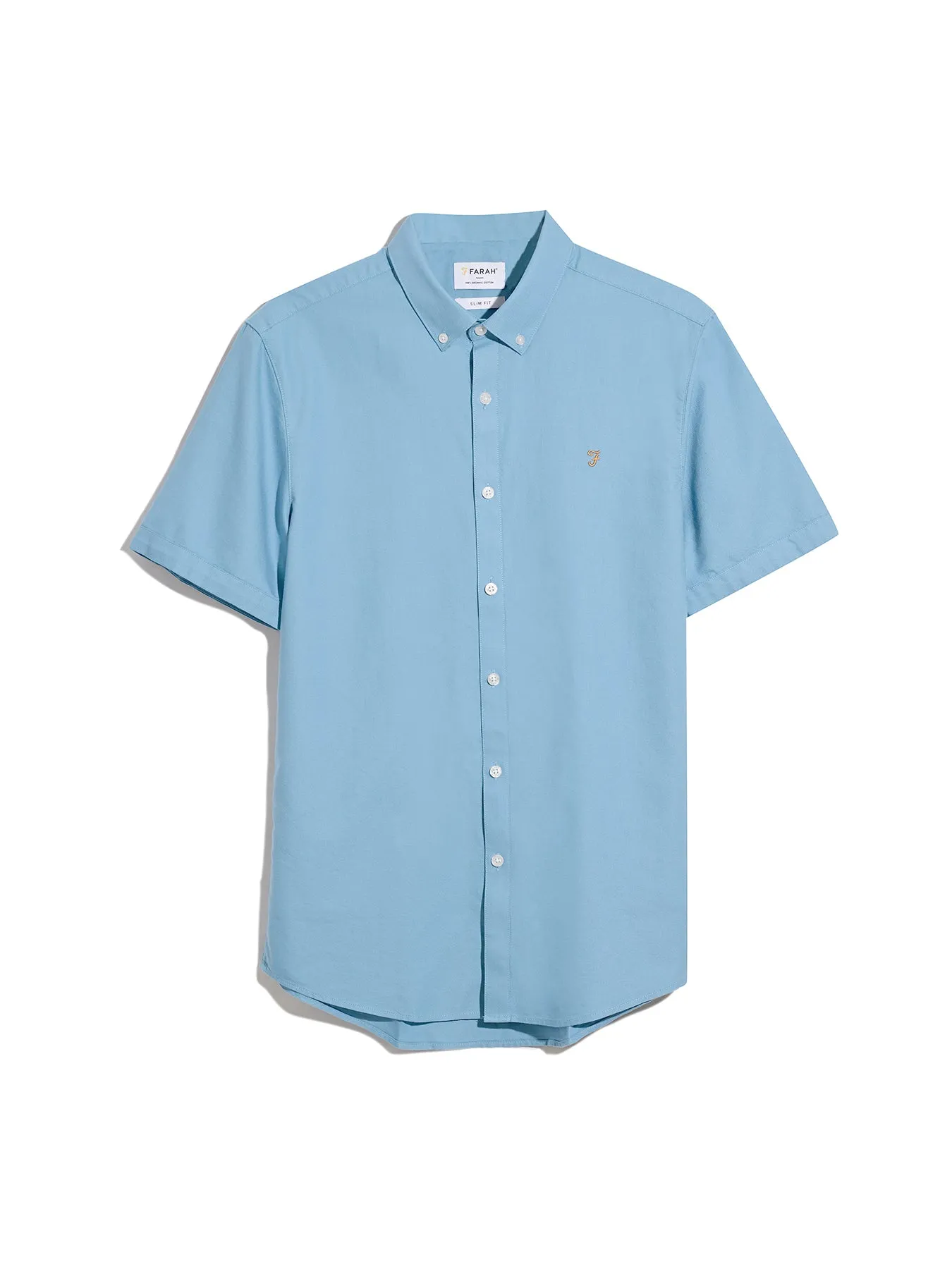 Brewer Short Sleeve Oxford Shirt In Arctic Blue