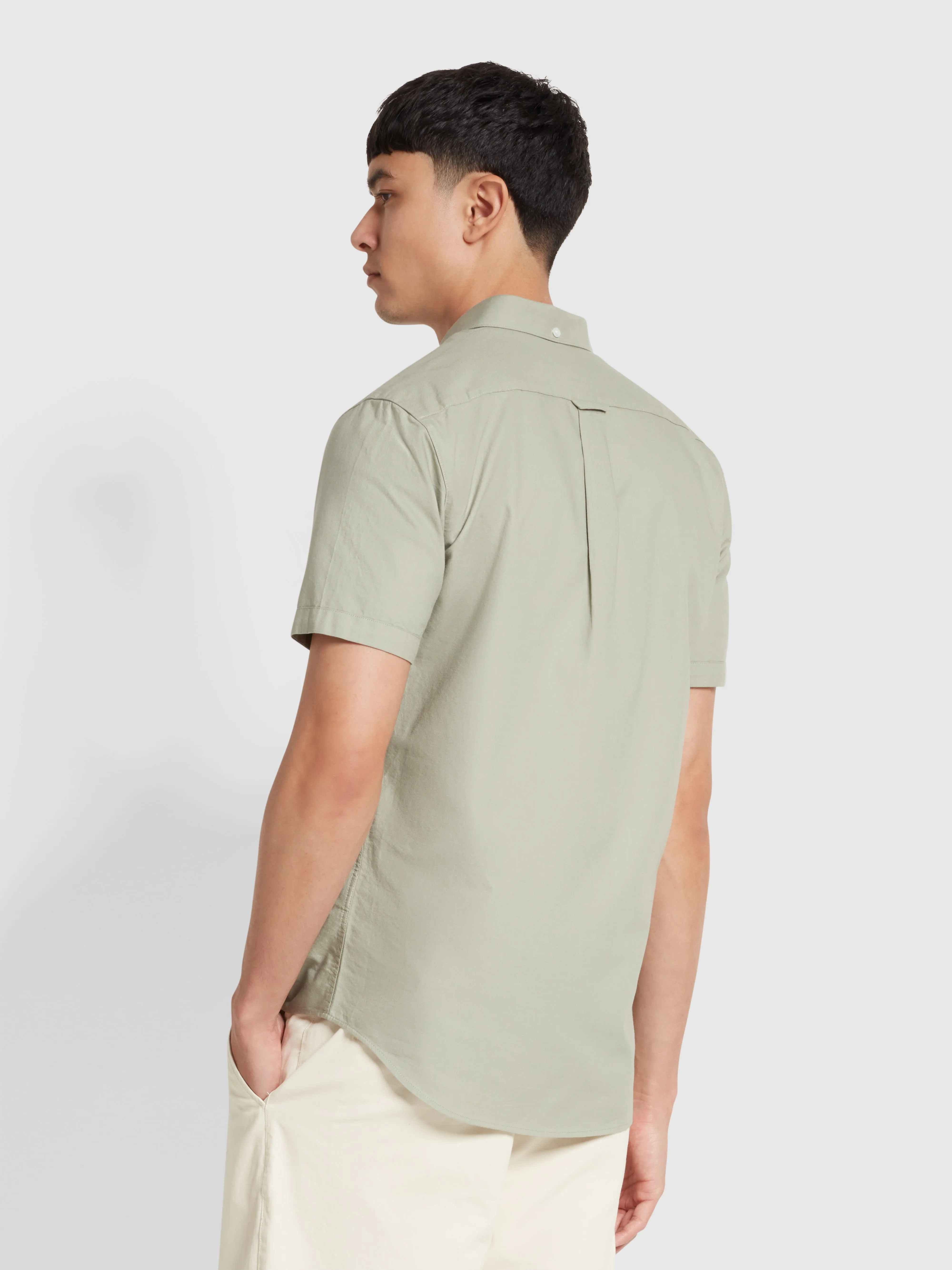 Brewer Short Sleeve Oxford Shirt In Balsam