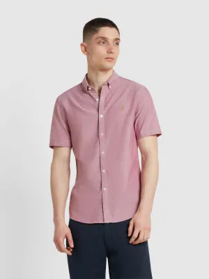 Brewer Short Sleeve Oxford Shirt In Clay Red