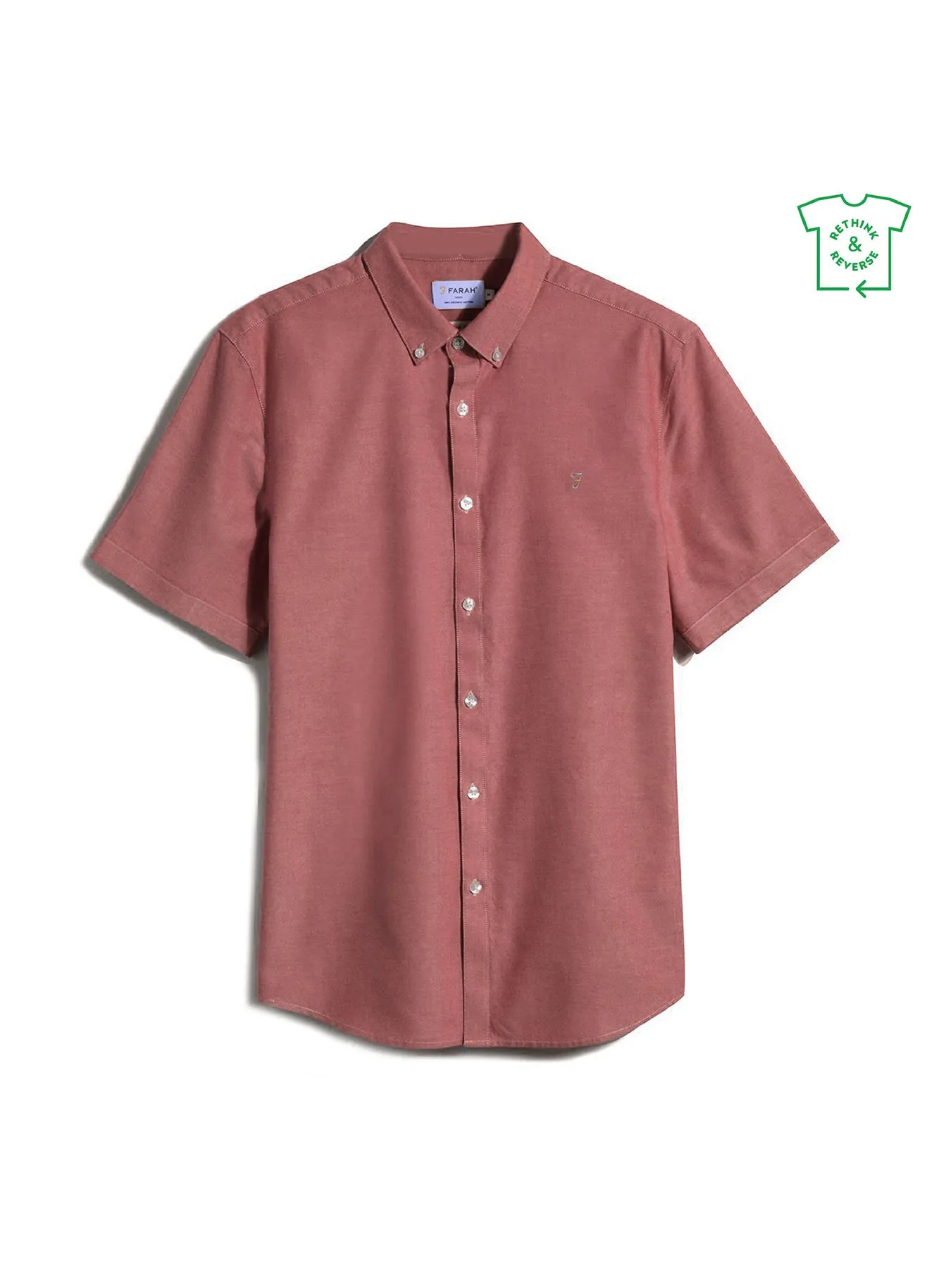 Brewer Short Sleeve Oxford Shirt In Clay Red