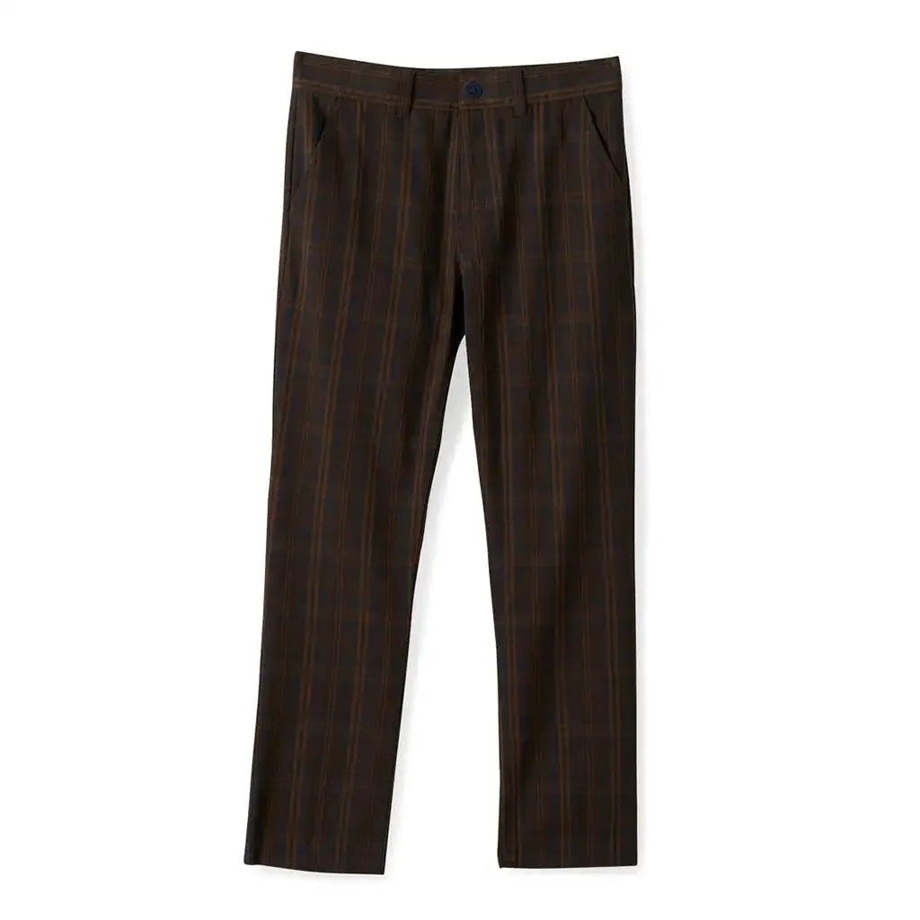 Brixton Choice Chino Regular Pant Brown / Blue Plaid