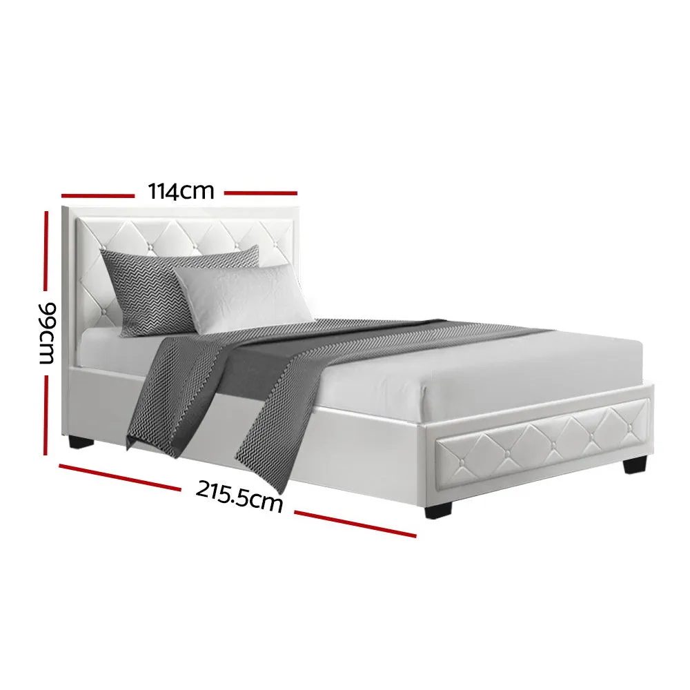 Bronte Storage King Single Bed Frame White