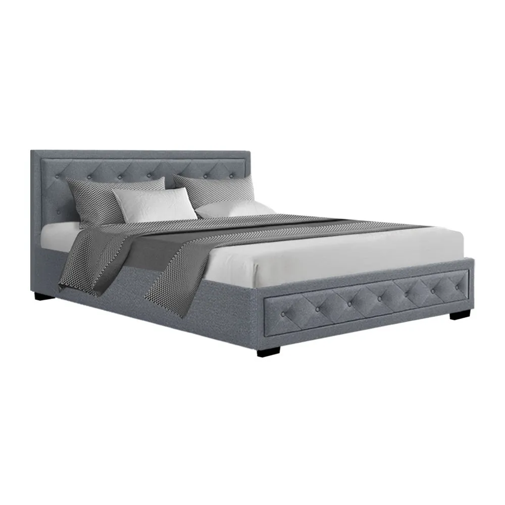 Bronte Storage Queen Bed Frame Grey