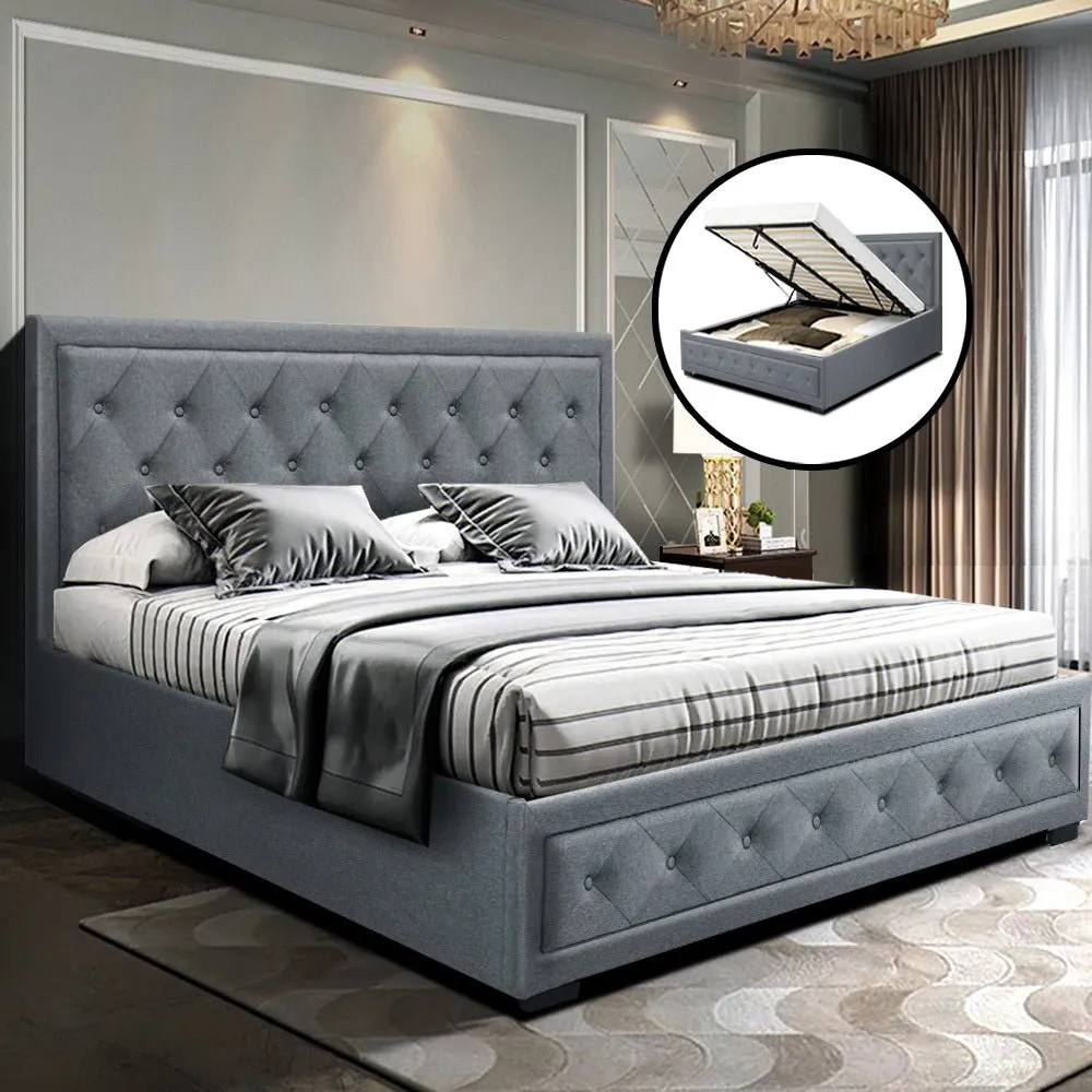 Bronte Storage Queen Bed Frame Grey