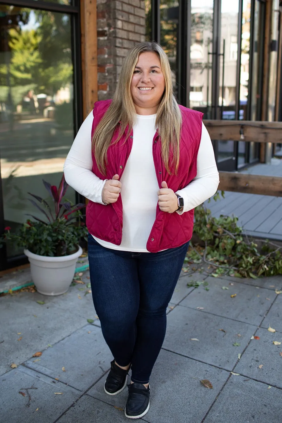 Burgundy Quilted Lightweight Vest (SM-3X)