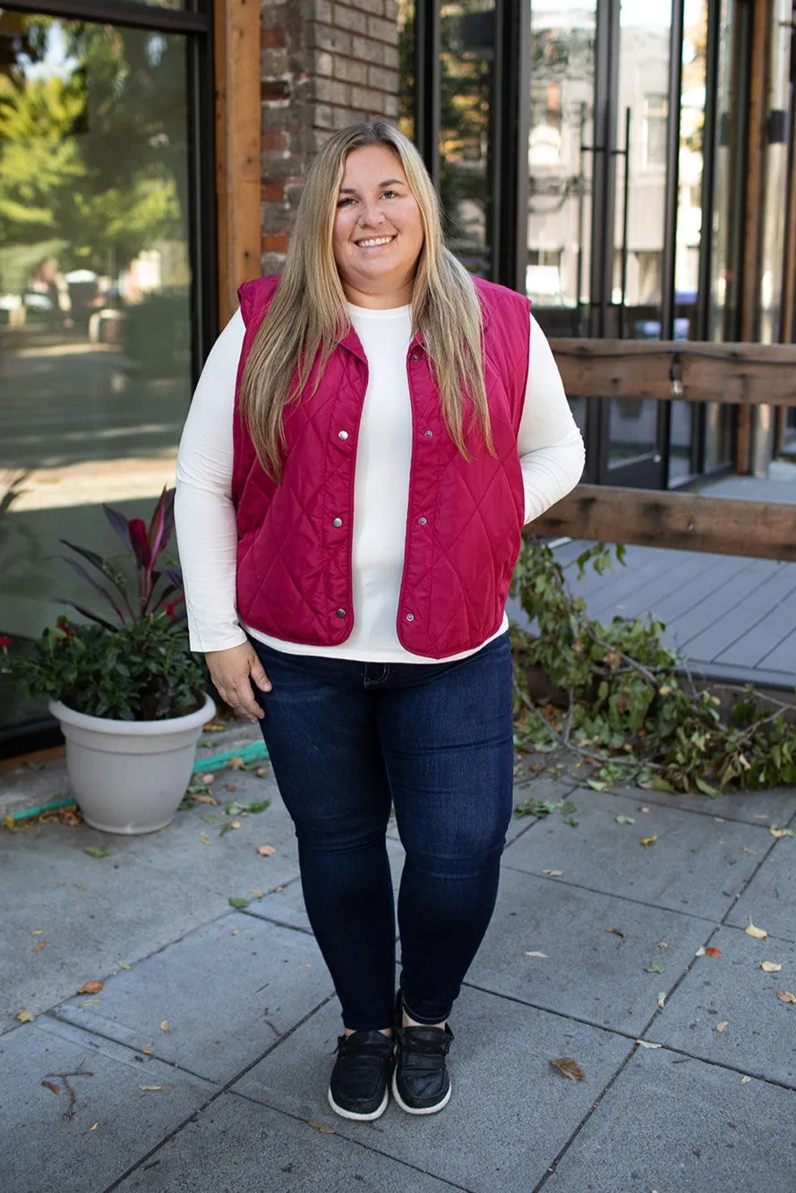 Burgundy Quilted Lightweight Vest (SM-3X)