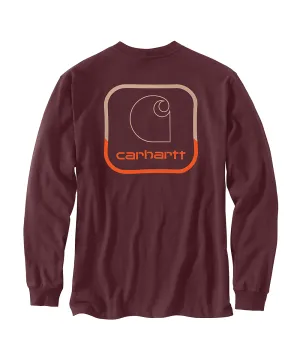 Carhartt Men's Long Sleeve Logo Pocket T-shirt - Port