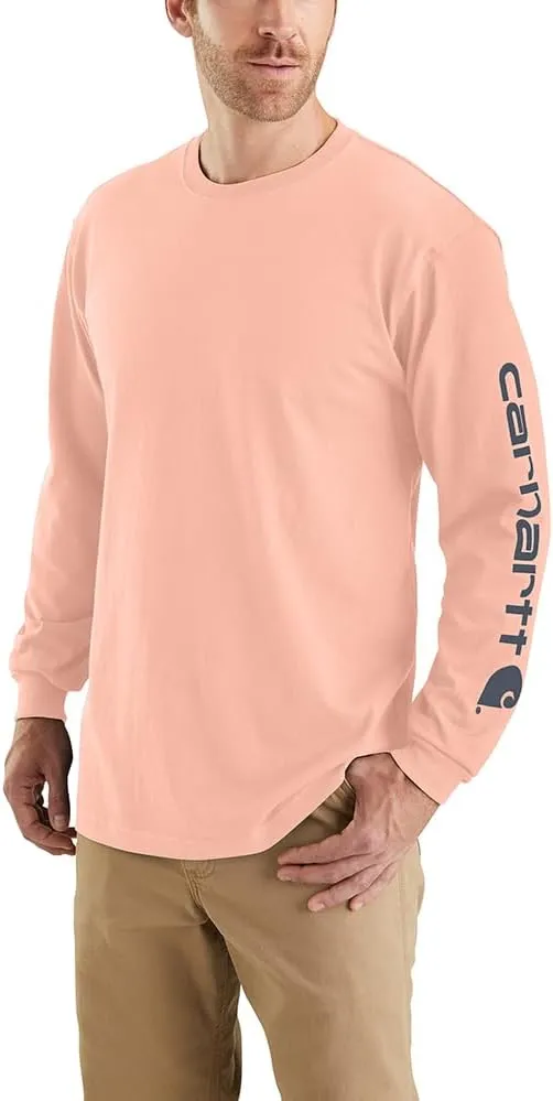 Carhartt Men's Loose Fit Heavyweight Long-Sleeve Logo Sleeve Graphic T-Shirt