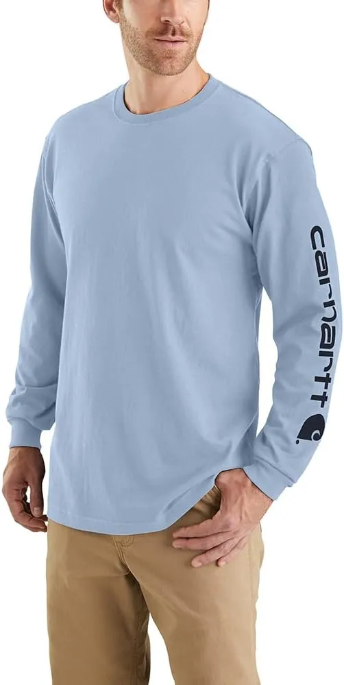 Carhartt Men's Loose Fit Heavyweight Long-Sleeve Logo Sleeve Graphic T-Shirt